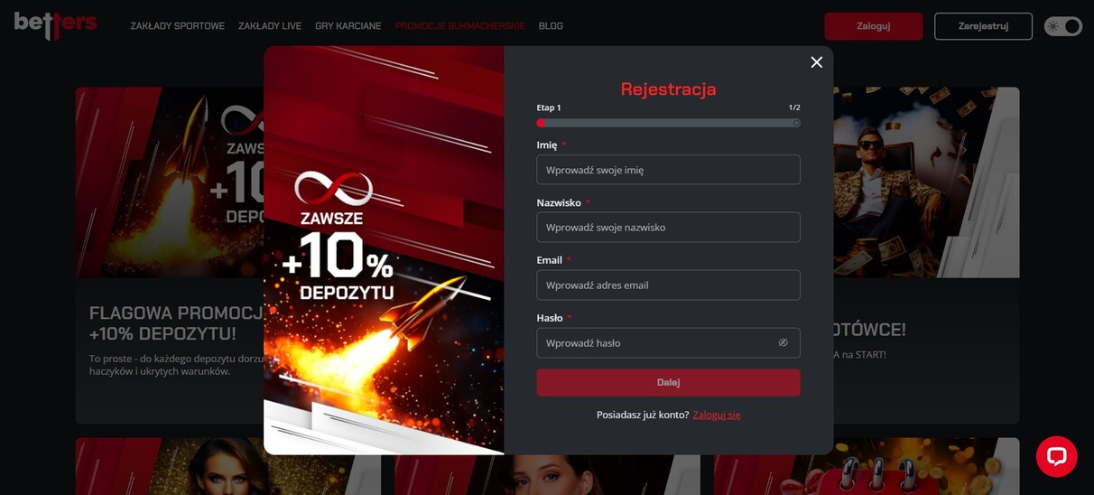 BEtters Rejestracja Polska