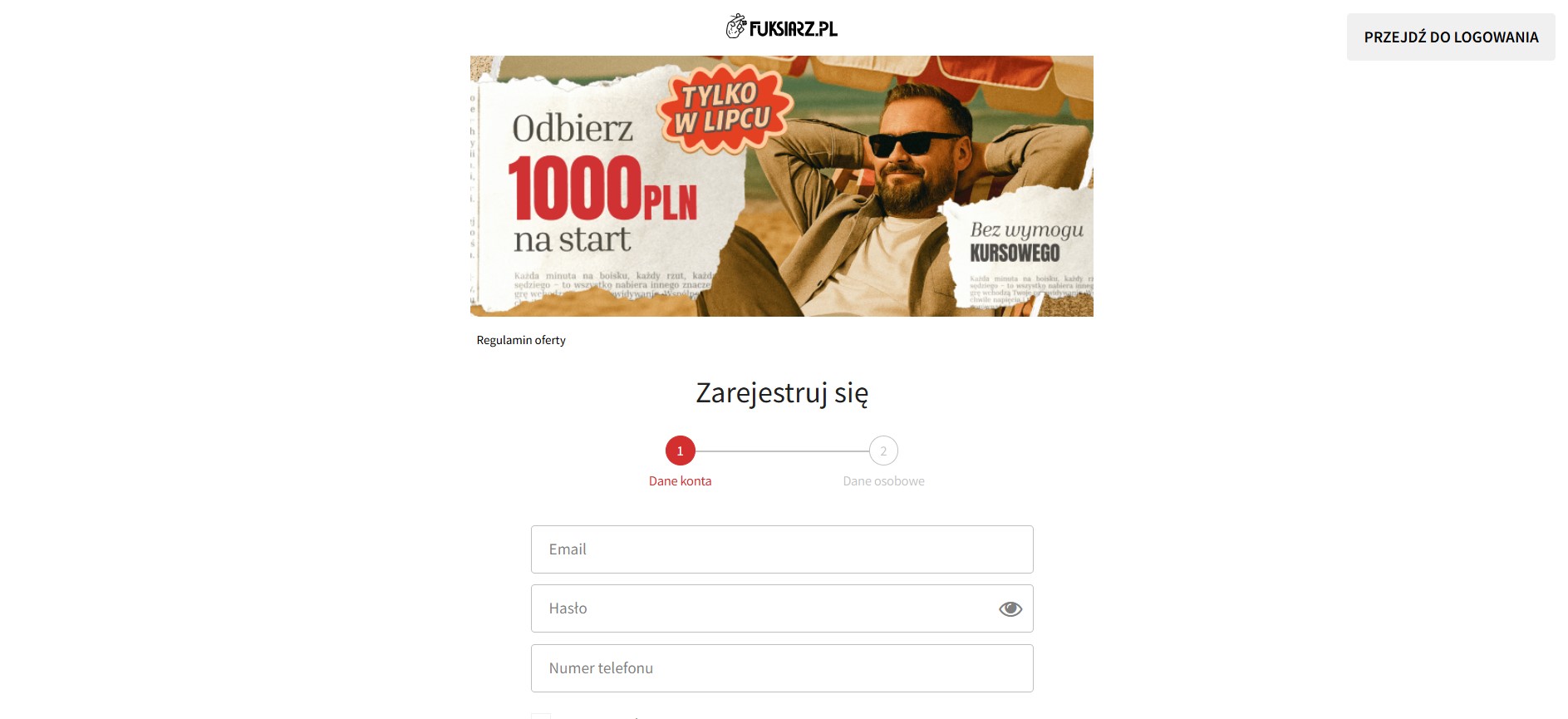 Rejestracja Fuksiarz