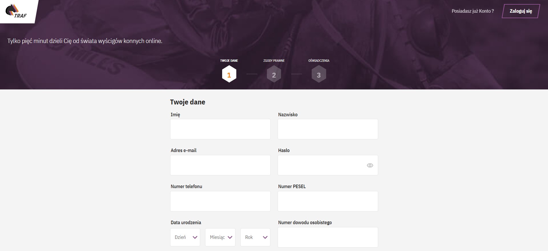 Rejestracja Traf Online