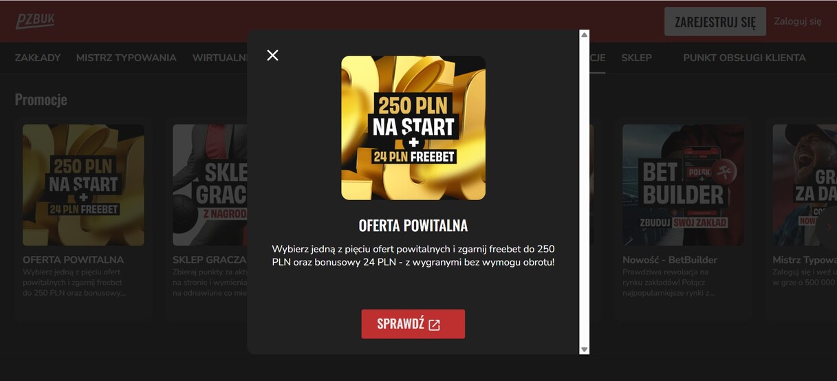 PzBuk Bonusy bez depozytu pc